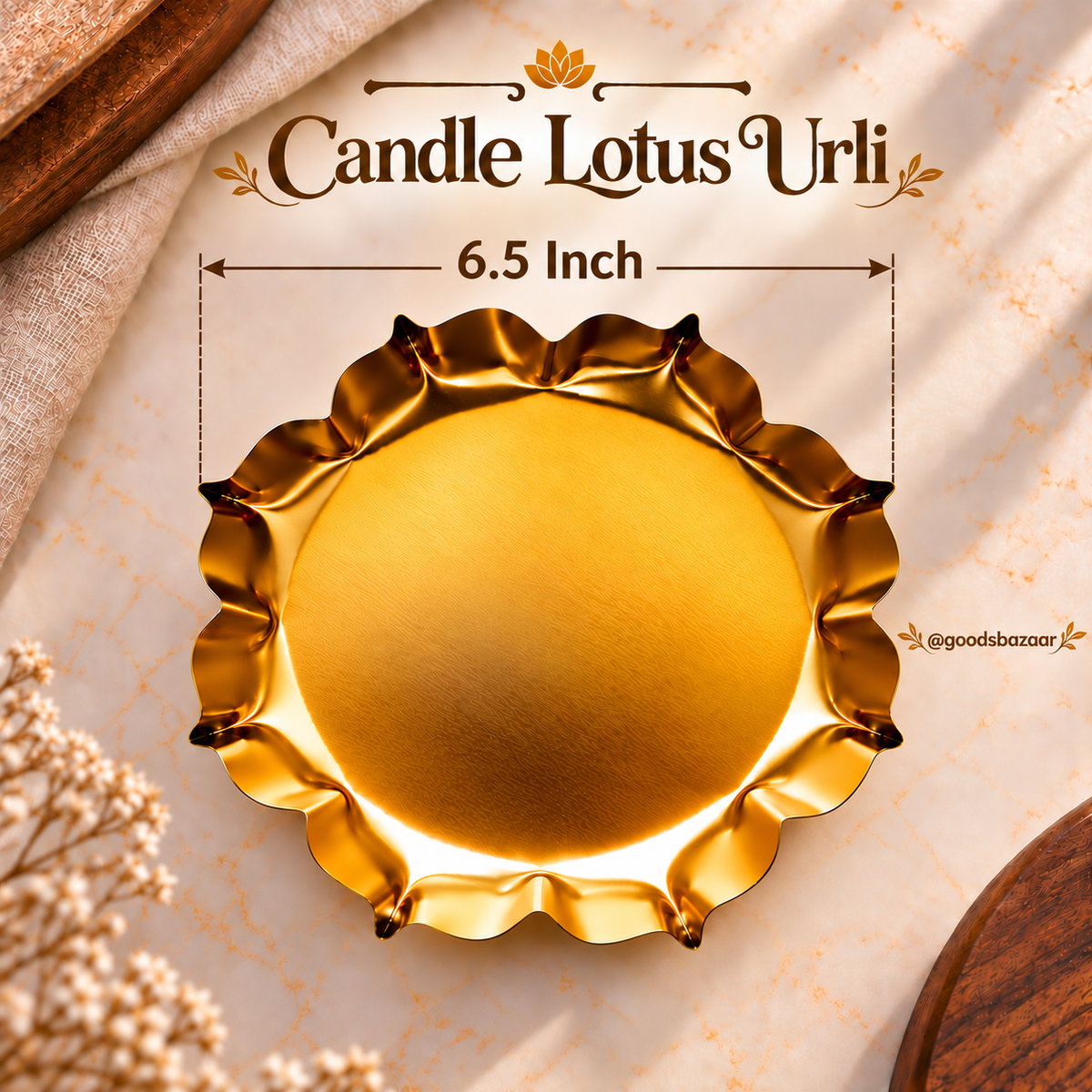 Candle Lotus Urli 6.5 inch - CU026