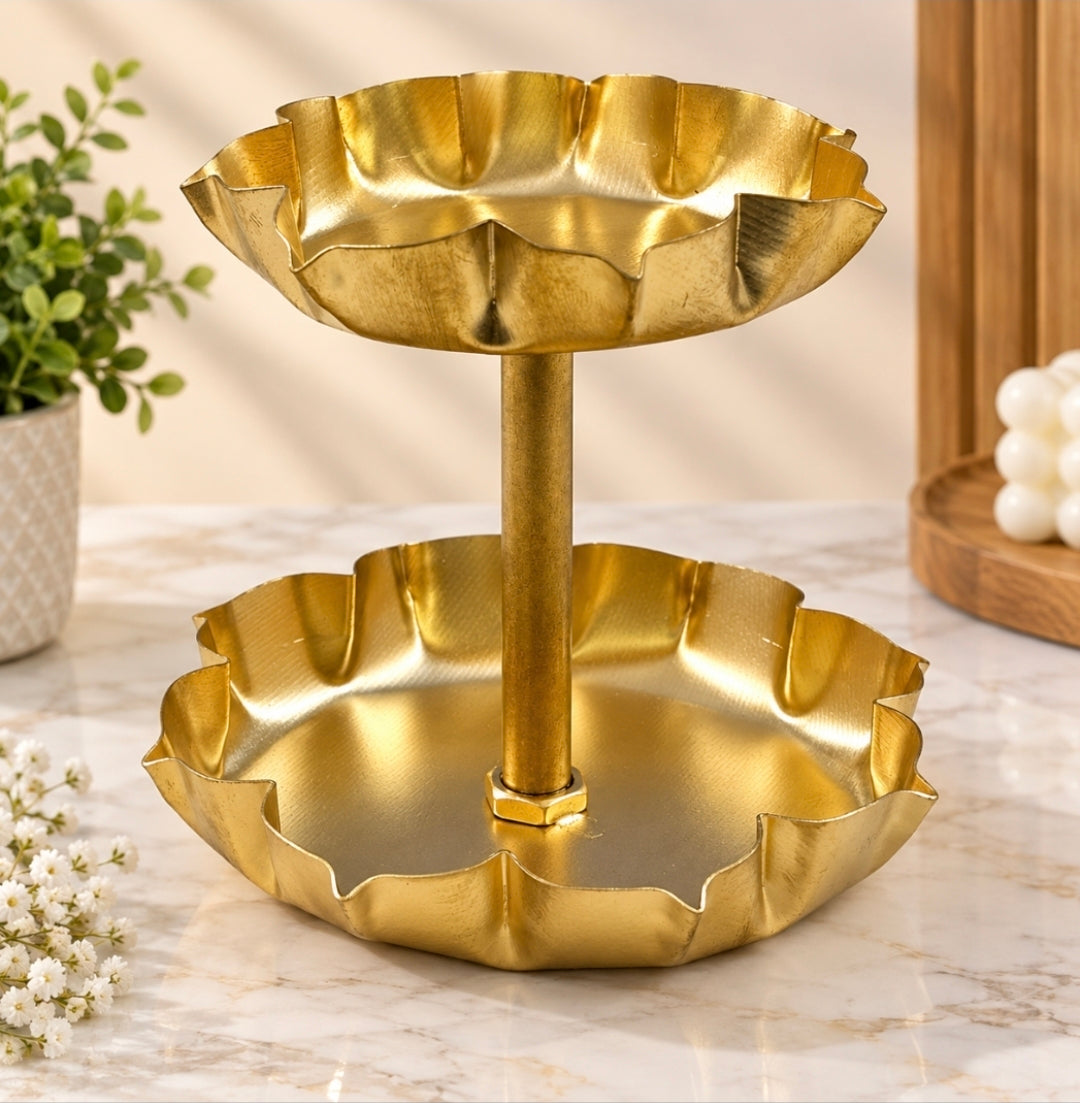 2 tier Lotus Candle Urli CU032