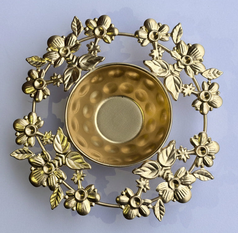 Flower Platter Candle Urli - CU022