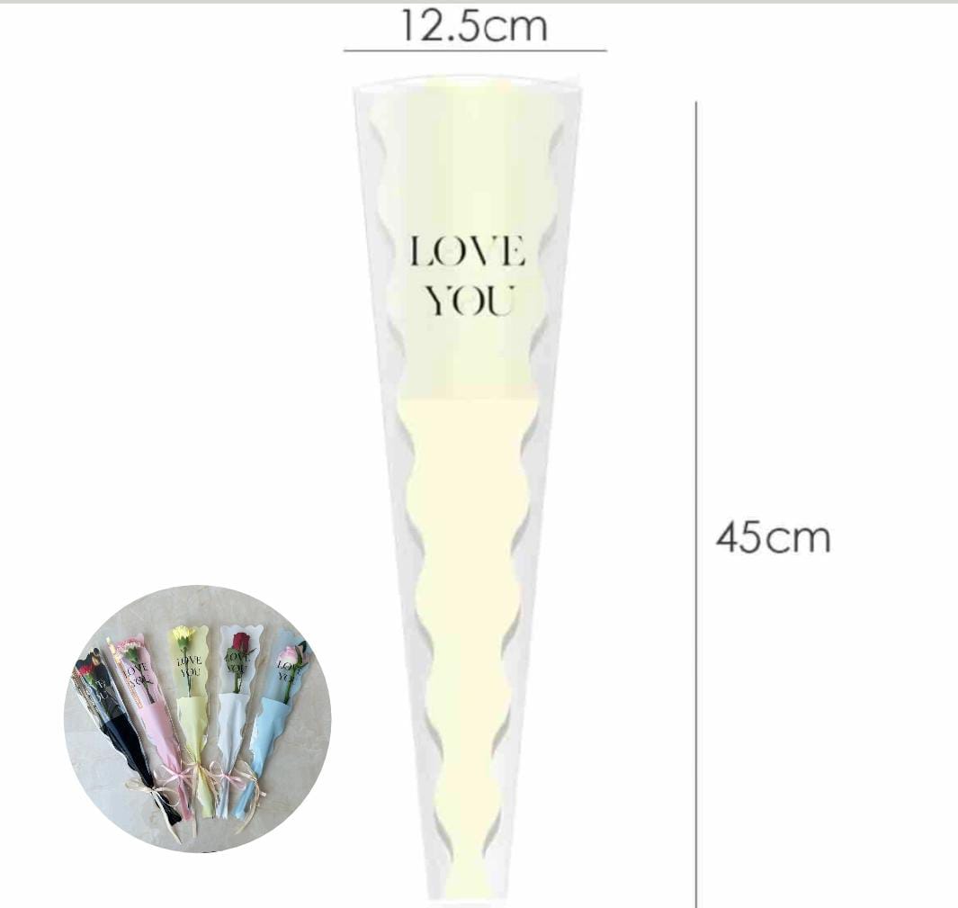 Wavy Flower Sleeves Beige(Pack of 10)