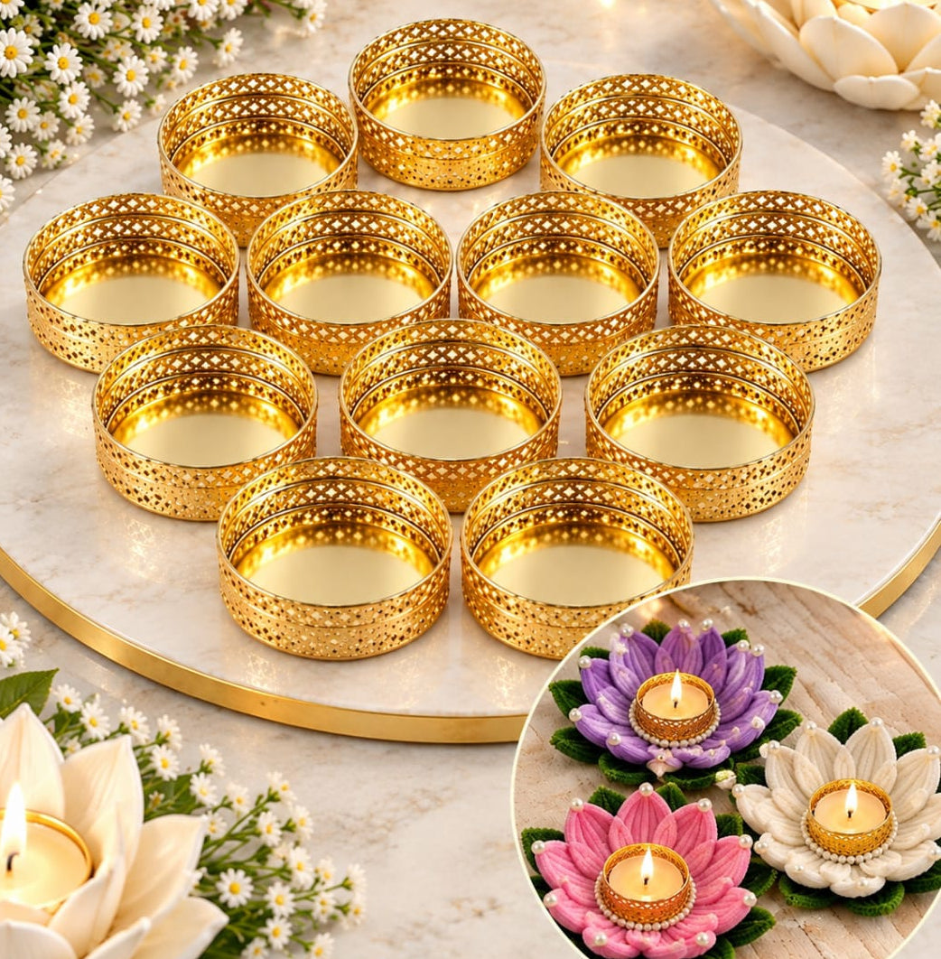 Golden Tealight Holder (pack of 12) - CU030