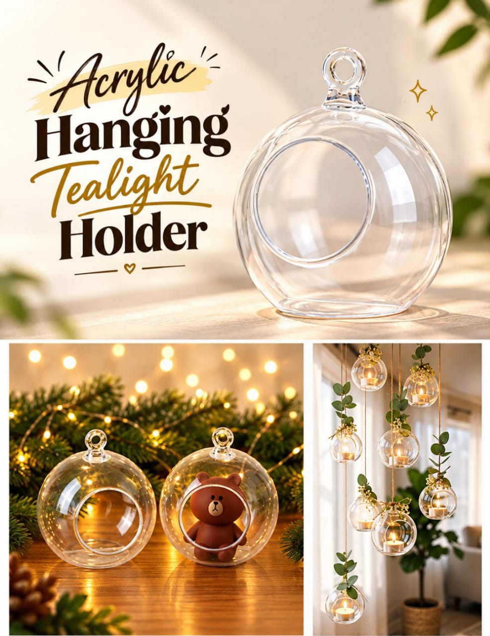 Acrylic Hanging Tealight Holder