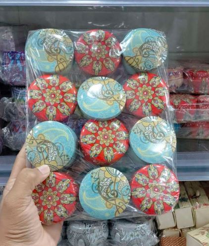 Small Mandala Tin jars 40ml(Set of 12) - PI089