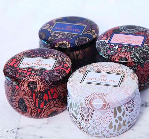 Printed Mandala Tin jars 140ml(Set of 6) - PI088