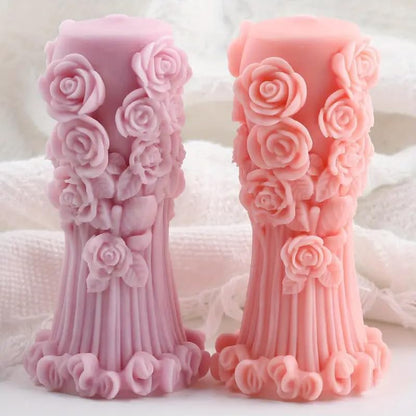 GB214 Floral Pillar Candle Mold