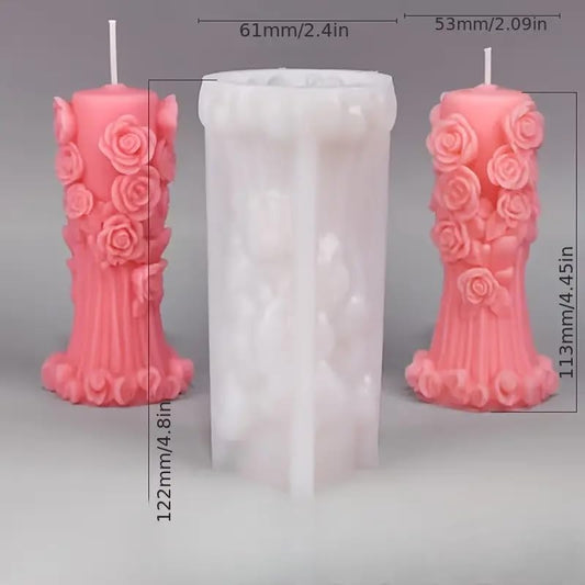 GB214 Floral Pillar Candle Mold