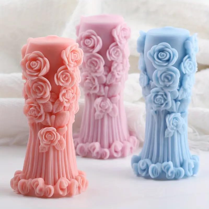 GB214 Floral Pillar Candle Mold