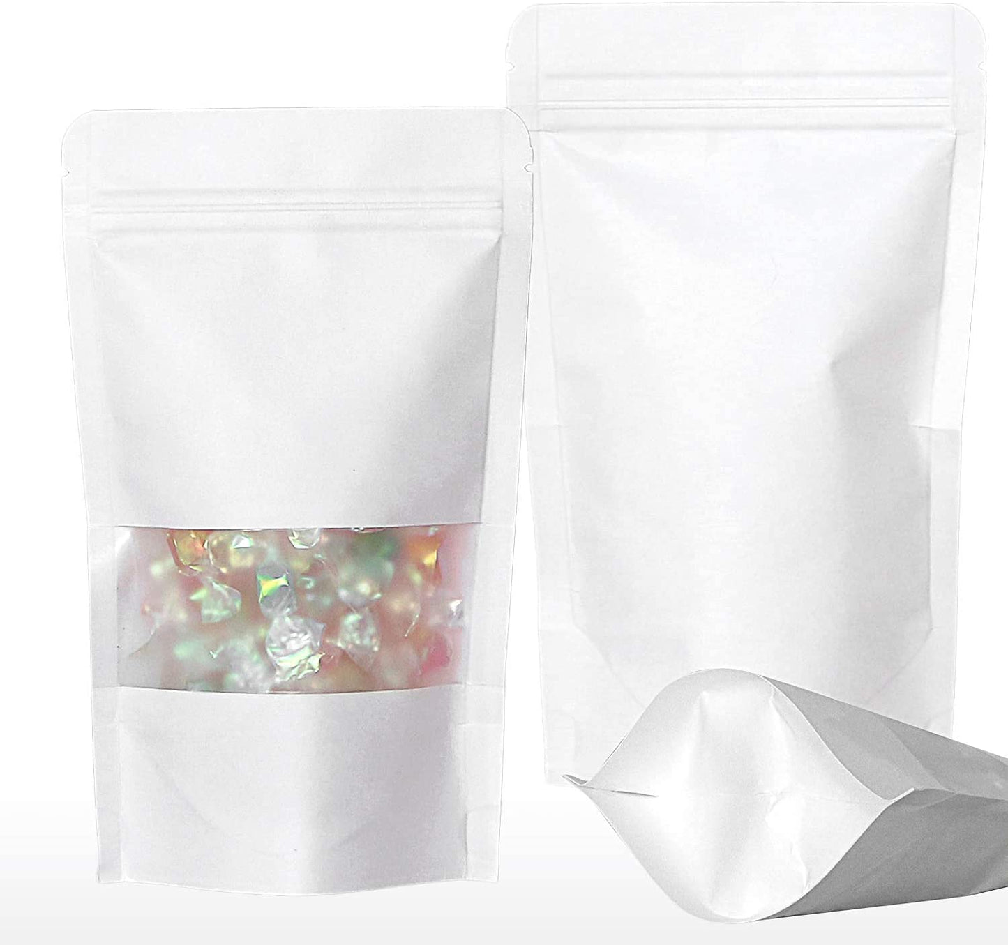 Ziplock White Pouch (100 gm) Size : 6 x 4 PI010 (Pack Of 100)