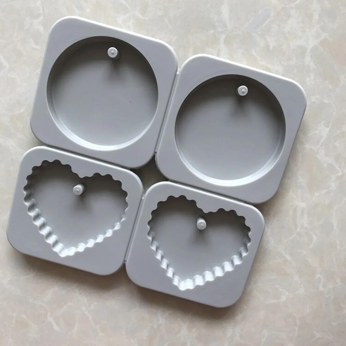 Crinkle Heart & Round Sachet Mold GB070  (Pack Of 3)