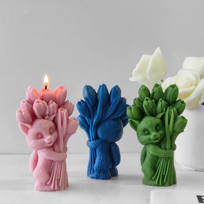 Cat with Tulips Mold GB011