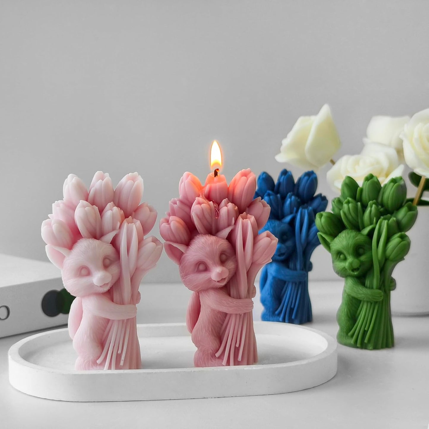 Cat with Tulips Mold GB011