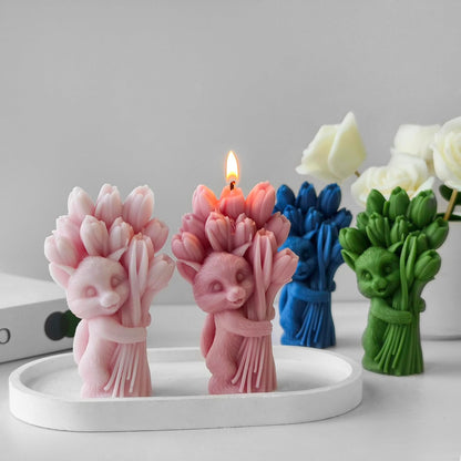 Cat with Tulips Mold GB011