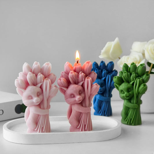 Cat with Tulips Mold GB011