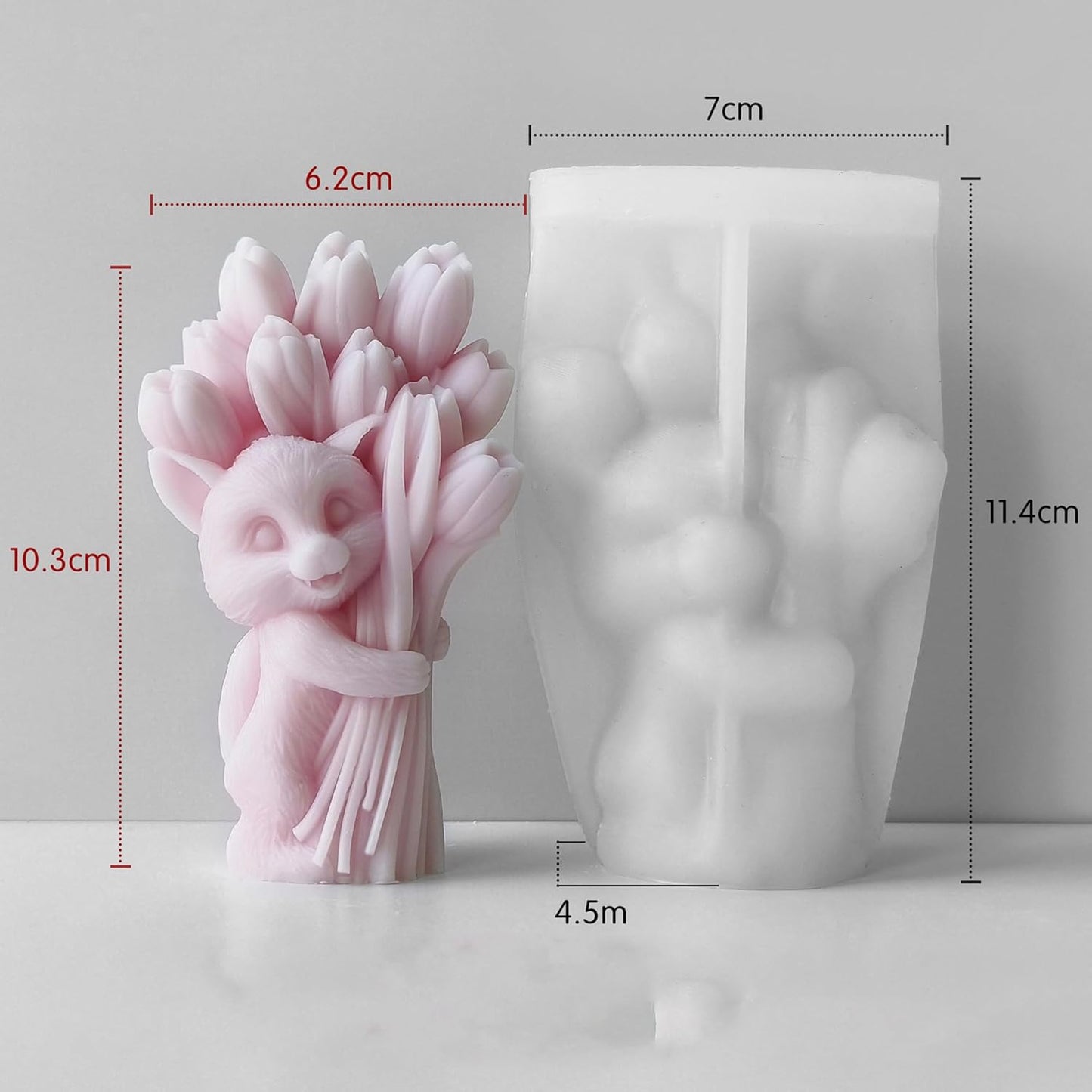 Cat with Tulips Mold GB011