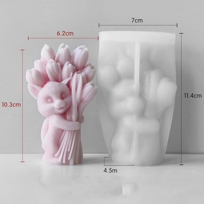 Cat with Tulips Mold GB011