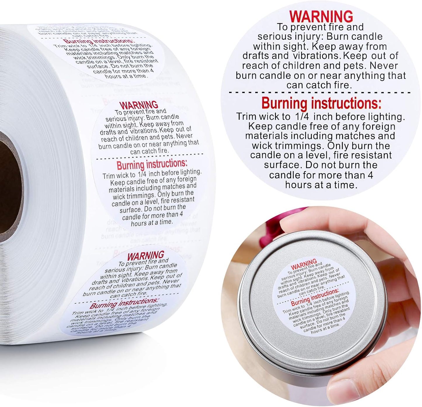 Warning sticker (1.5 inch) CT031 (Pack Of 3)