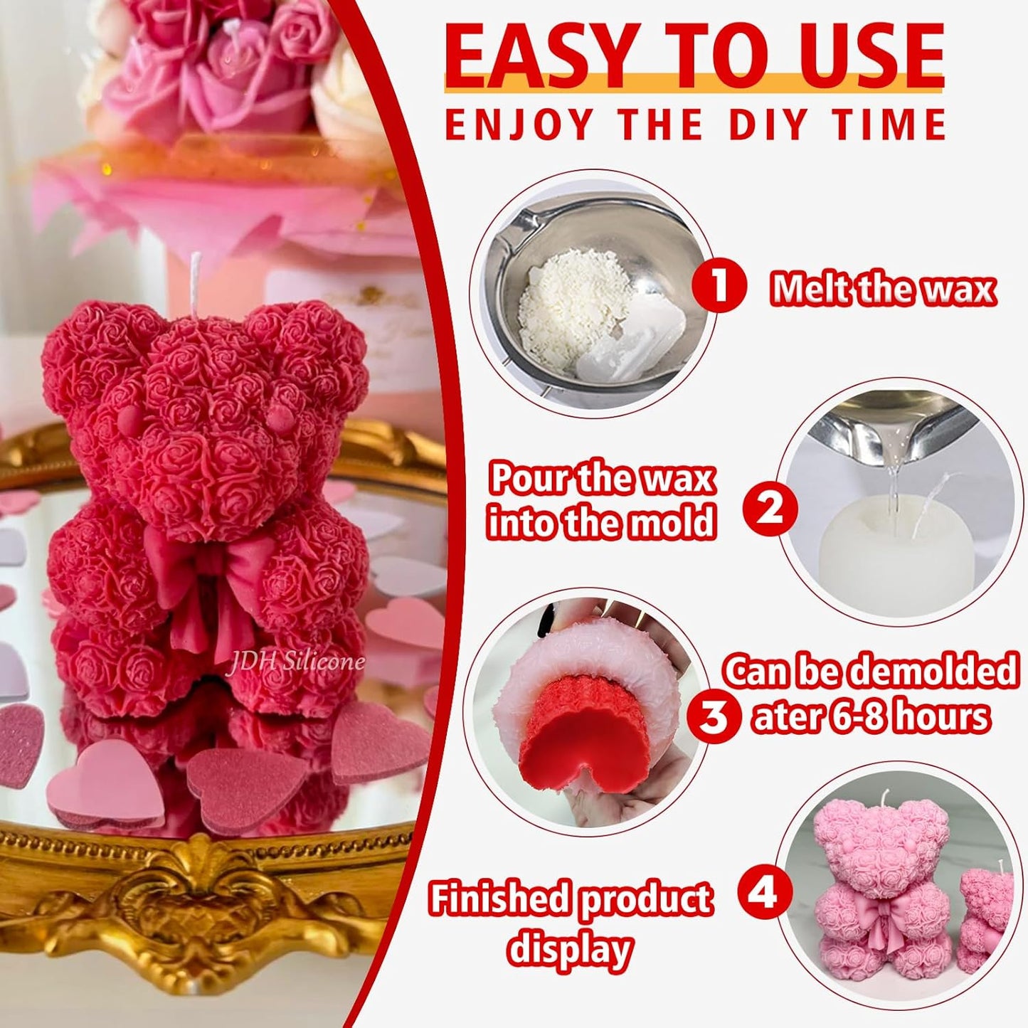 Teddy Bear Bow Mold GB001
