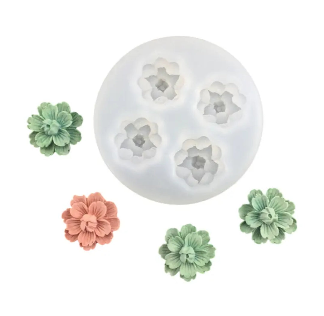 4C Floral Fondant Candle mold - TM091