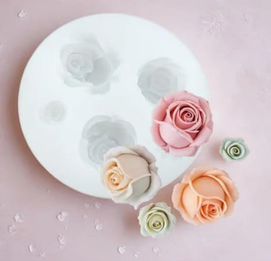 5C Rose fondant Candle Mold - TM090