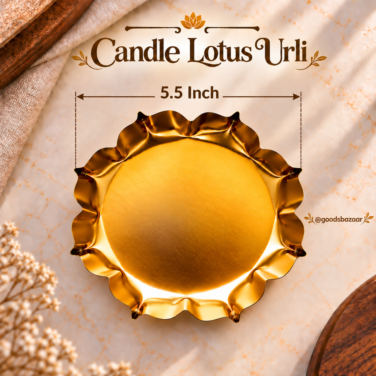 Lotus Candle Urli(5.5 inch) - CU019