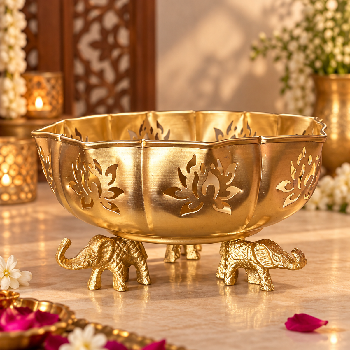 Hathi bowl Candle Urli - CU031