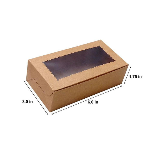 Rectangle window brown box PI107(PACK OF 10)