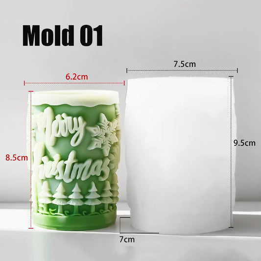 GB221 Merry Christmas Pillar Mold