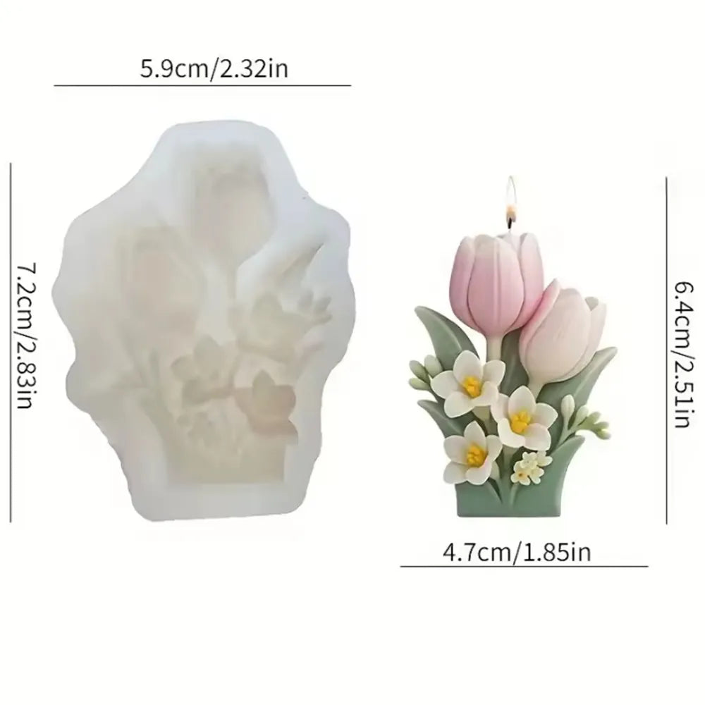 TM087 Tulip Floral Bunch Mold