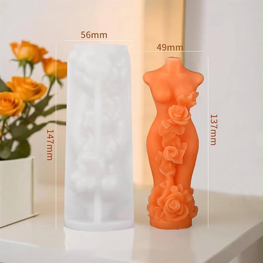 Lady neck rose candle mold GB269