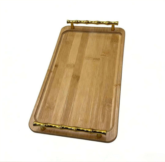 Golden handle tray L(15 inch) - PI215