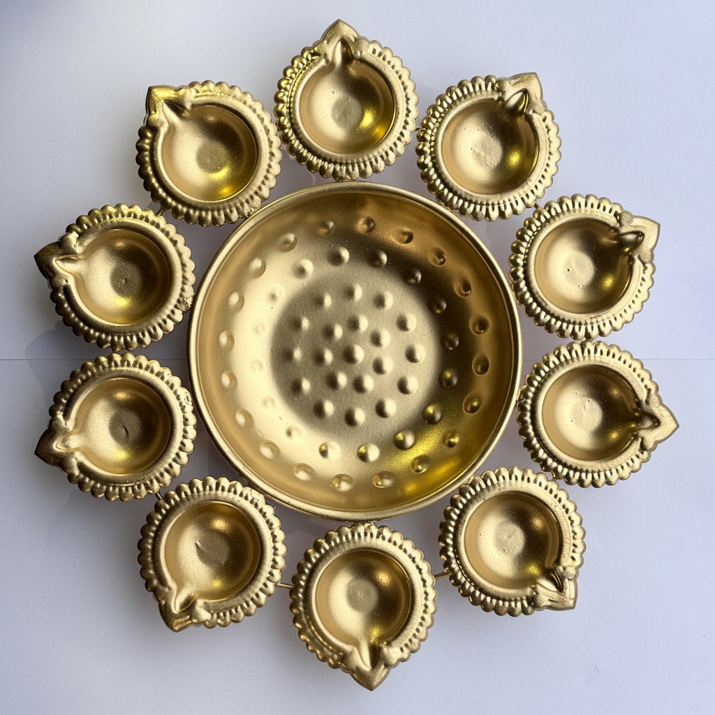 Diya Pltter Candle Urli - CU021