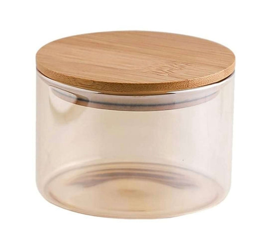 500ml Clear Jar(with wooden lid)[1 Pc] - PI100